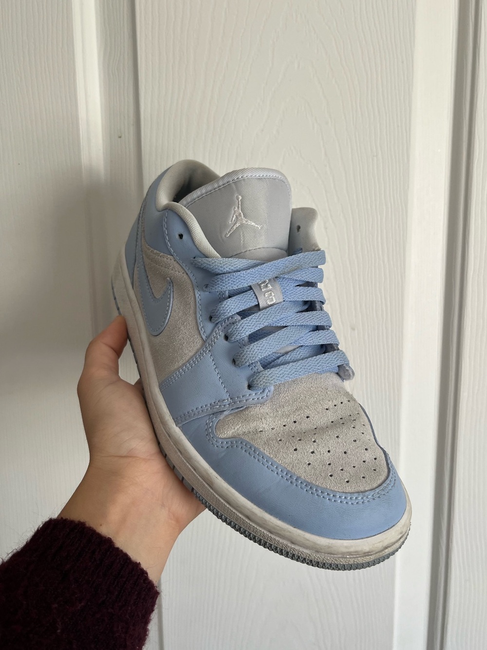 Jordan 1 Lows Light Blue and Gray